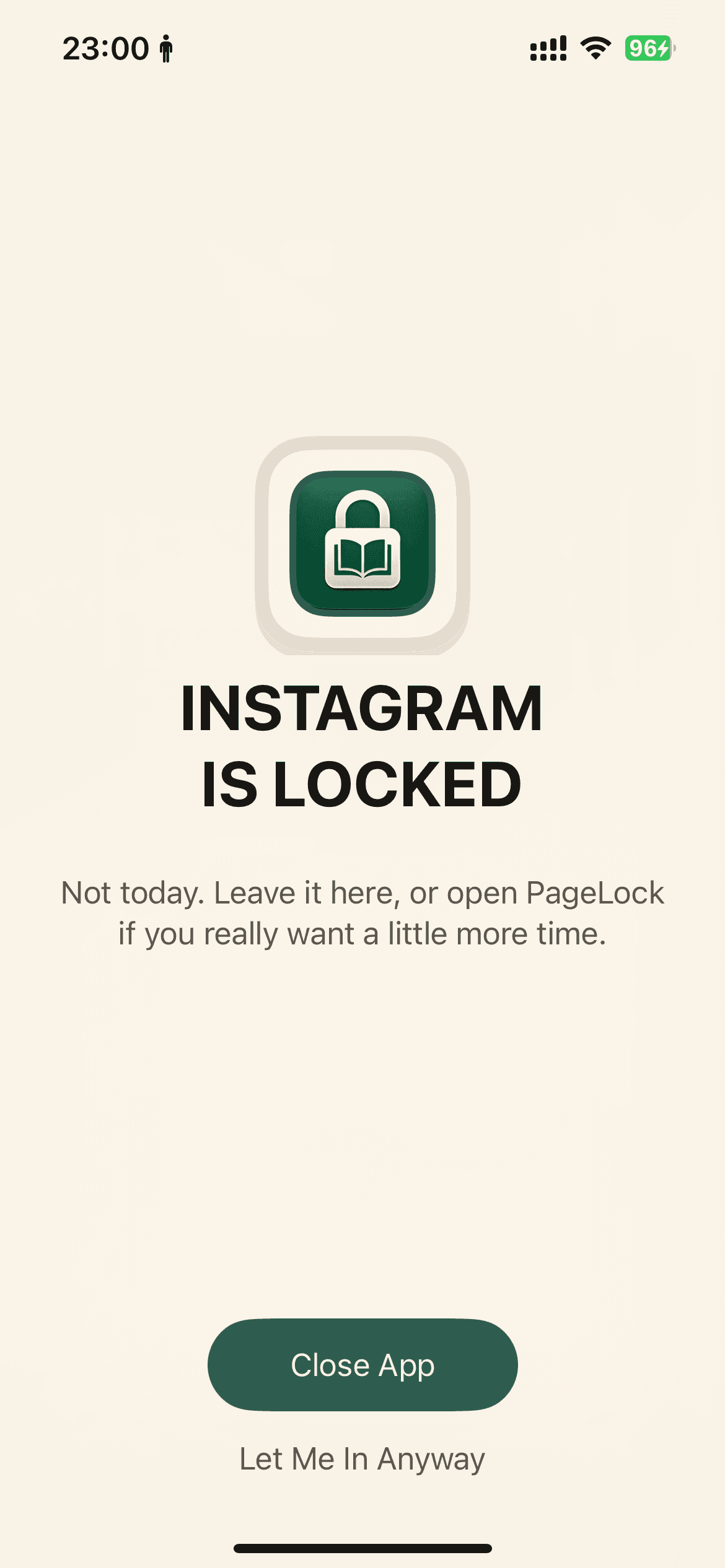 PageLock read to unlock screen